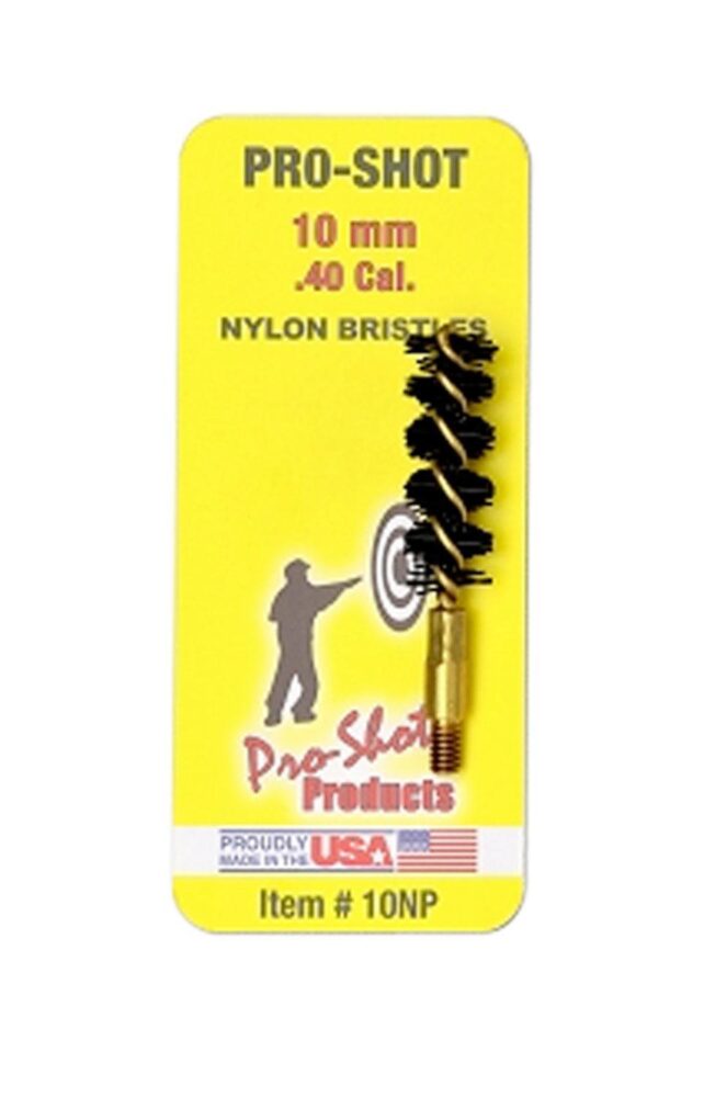 Pro-Shot 10NP Bore Brush  .40/ 10mm Cal Pistol #8-32 Thread Nylon