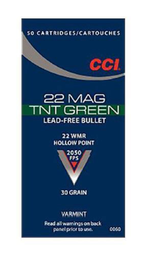 CCI 0060 TNT Green  22 WMR 30 gr Speer TNT Green Hollow Point 50