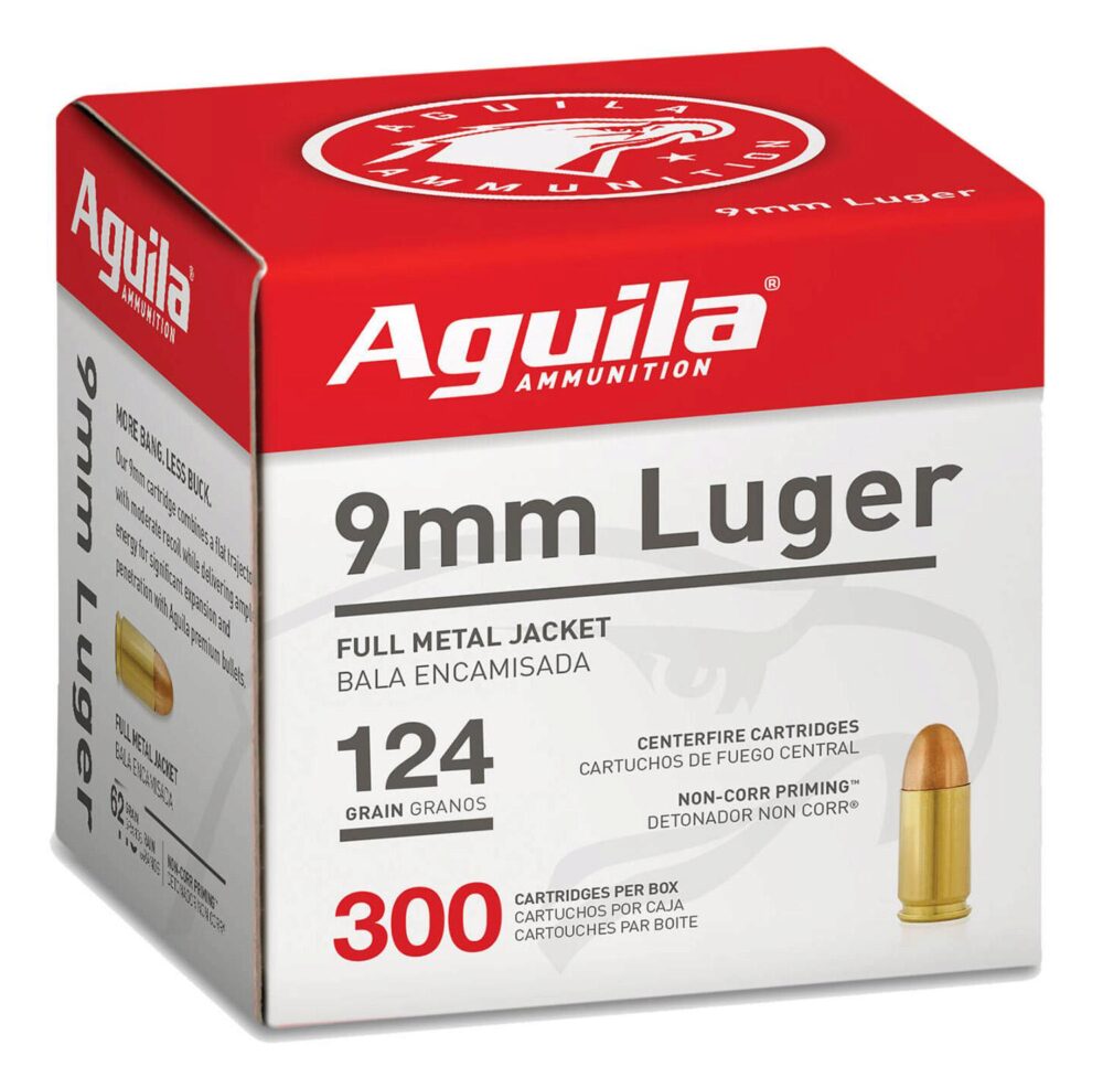 Aguila 1E092108 Target & Range Handgun 9mm Luger 124 gr Full Meta