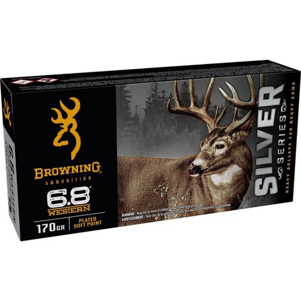 Browning Ammo B192600681  Silver 6.8 Western 170 gr 20 Per Box/ 1