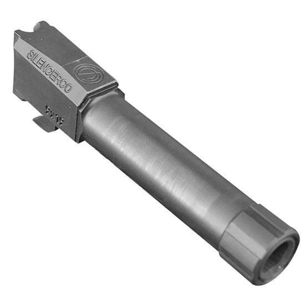 SilencerCo AC2486 Threaded Barrel  4.50 9mm Luger, Black Nitride