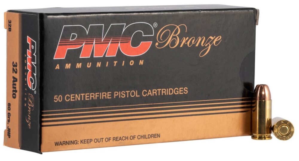 PMC 32B Bronze  32 ACP 60 gr Jacket Hollow Point 50 Per Box/ 20 C