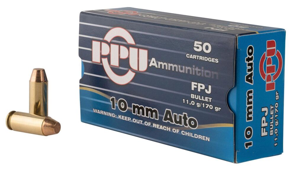 PPU PPH10F Handgun  10mm Auto 170 gr Flat Point Jacketed 50 Per B
