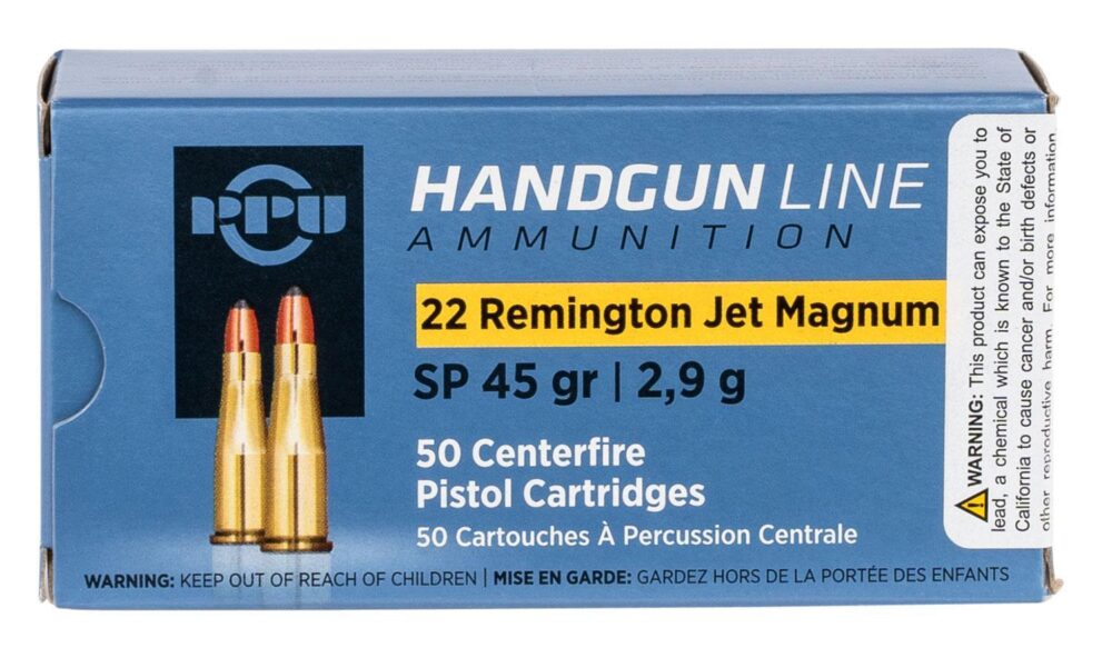 PPU PPH22RJ Handgun  22 Rem Jet Mag 45 gr Soft Point 50 Per Box/