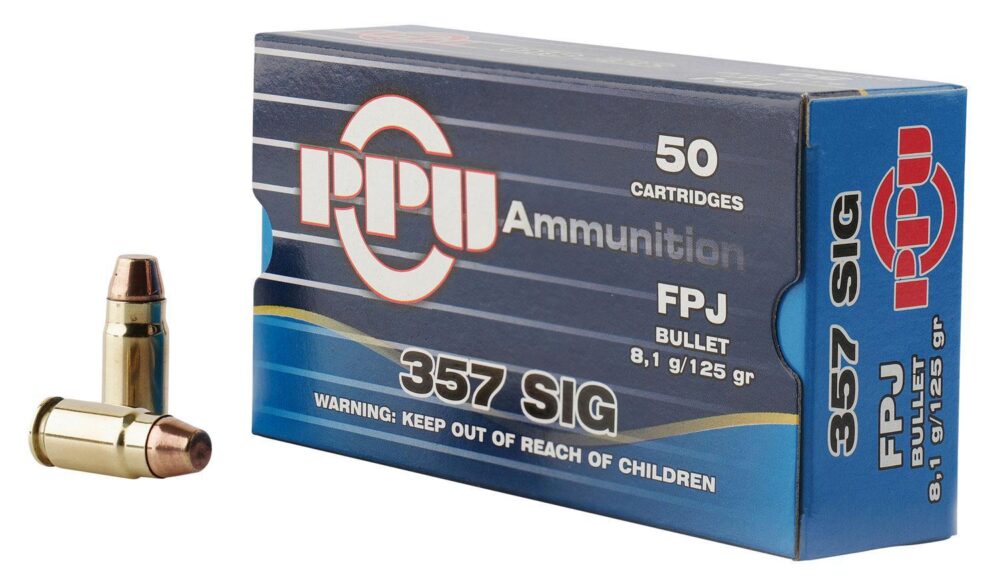 PPU PPH357S Handgun  357 Sig 125 gr Flat Point Jacketed 50 Per Bo