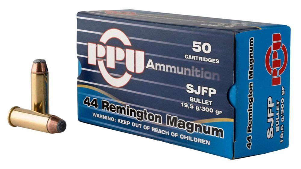 PPU PPH44MF Handgun  44 Rem Mag 300 gr Semi Jacketed Flat Point 5
