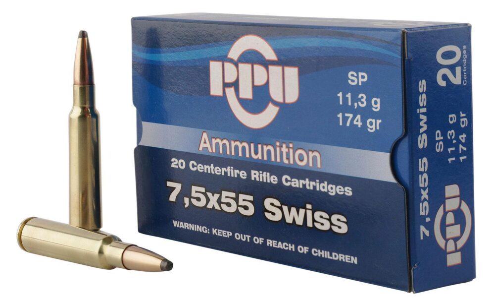 PPU PP7SS Metric Rifle  7.5x55mm Swiss 174 gr Soft Point 20 Per B