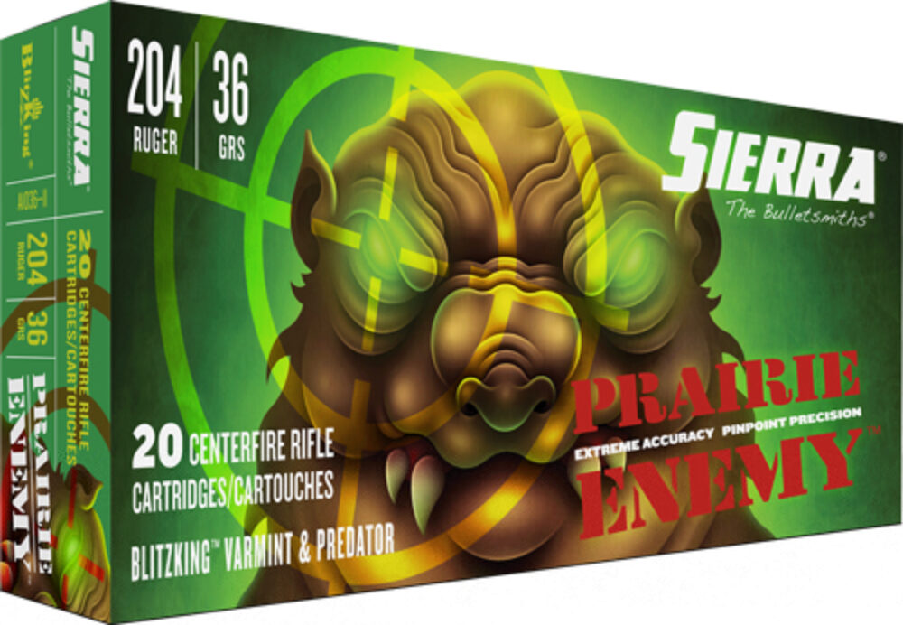 Sierra A103611 Prairie Enemy  204 Ruger 36 gr Sierra BlitzKing 20