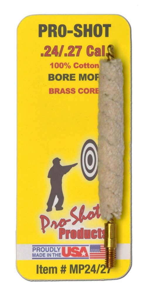 Pro-Shot MP2427 Bore Mop  .24 - .27 Cal Rifle #8-32 Thread Brass