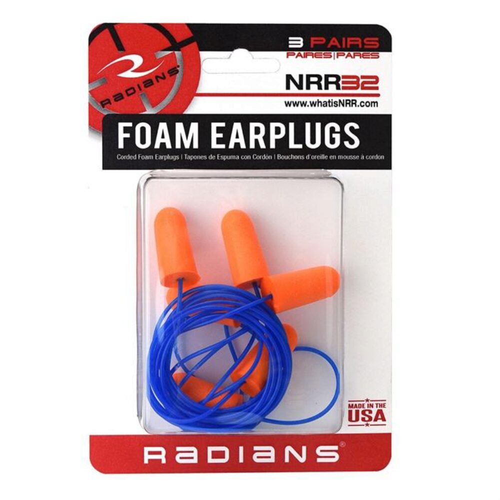 Radians FP8100BP Foam Ear Plugs Corded 32 dB In The Ear Orange 3
