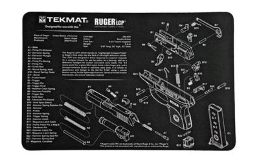 TekMat 11x17 Gun Cleaning Mat- Ruger LCP