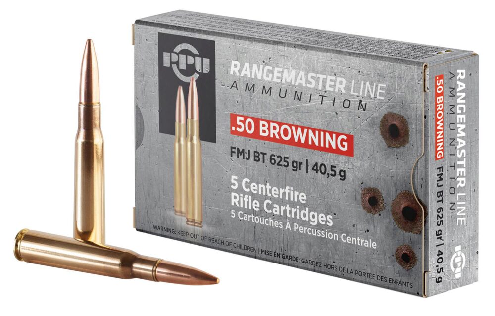PPU PPRM50 Rangemaster  50 BMG 625 gr Full Metal Jacket 5 Per Box