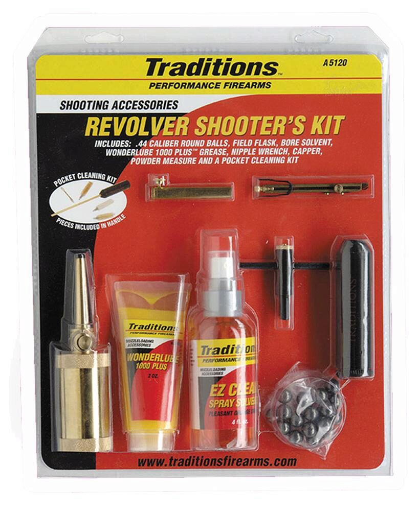 Traditions A5120 Sportsman Kit 44 Cal Revolver Nylon Bristles 1 K
