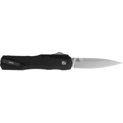 Kershaw Life Wire OTF Knife, Spear Point Stonewashed, CPM 20V Stainless, Black anodized handle