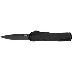 Kershaw Life Wire OTF Knife, Spear Point Stonewashed, CPM 20V Stainless, Black anodized handle