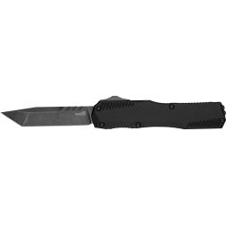 Kershaw Life Wire OTF Knife, Spear Point Stonewashed, CPM 20V Stainless, Black anodized handle