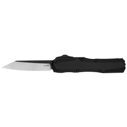 Kershaw Life Wire OTF Knife, Spear Point Stonewashed, CPM 20V Stainless, Black anodized handle