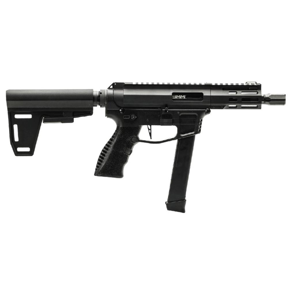 GForce Arms Jawbone Hybrid, 9mm, 5" Barrel, Paddle Pistol Brace, Picatinny, Black, 33-rd