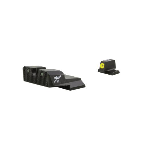 Trijicon HD XR™ Night Sights - Smith & Wesson M&P / SD9 / SD40 Front: Yellow Outline / Green Tritium, Rear: Black Outline / Green Tritium