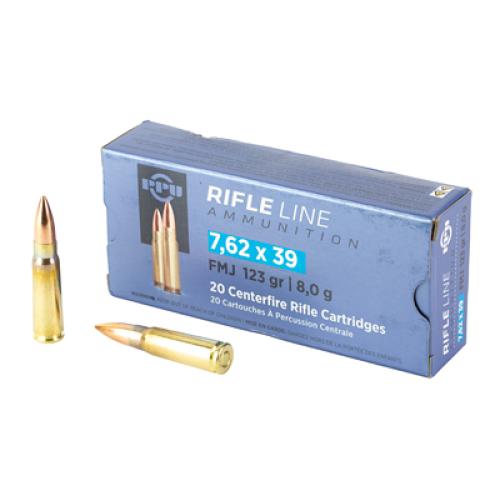 PPU 7.62x39mm, 123 Grain, FMJ, 20/Box