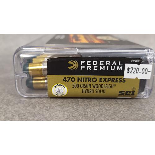 Federal Premium P470WH 470 Nitro Express 500 gr Woodleigh Hydro Solid