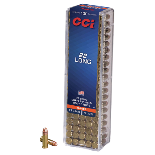 CCI 0029 Target Rimfire 22Long 29gr Copper Plated Round Nose 100 Per Box