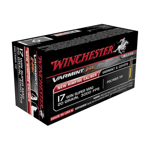 Winchester Ammunition Varmint HV, .17 WSM, 20 Grain, Polymer Tip, 50/Box