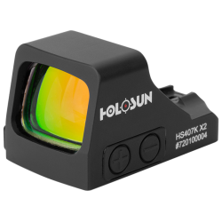 Holosun 407C-GR-X2, Green Dot, 2 MOA, Black, Side Battery