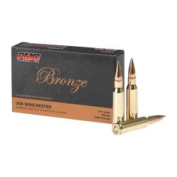 Bronze 308 Winchester 147gr Full Metal Jacket 20/Box Bronze 308 Winchester 147gr Full Metal Jacket 20/Box