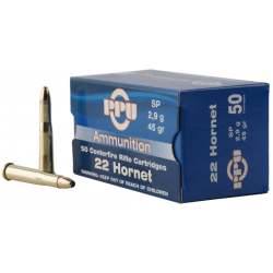 Prvi Partizan .22 Hornet, 45 Grain, Soft Point, 50/Box Prvi Partizan .22 Hornet, 45 Grain, Soft Point, 50/Box