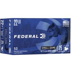 Federal 22 Long Rifle 25gr #12 Shot 50/Box