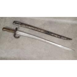 French M1866 Chassepot Sword/Bayonet - WWI German Reissue Ersatz Model French M1866 Chassepot Sword/Bayonet - WWI German Reissue Ersatz Model
