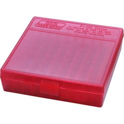 MTM Flip Top Pistol Ammo Box 9mm-380 ACP 100 Round Red