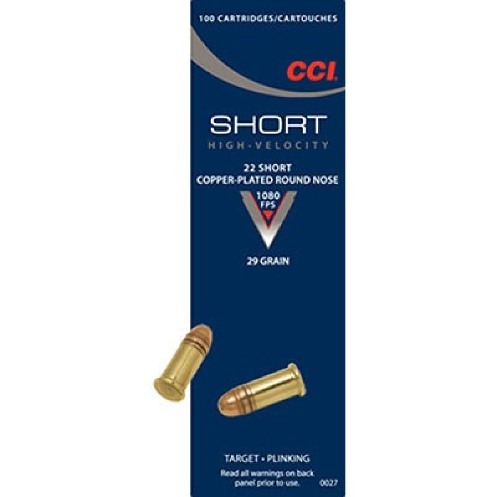 CCi 22 Short 29gr Copper Plated Round Nose 100/Box
