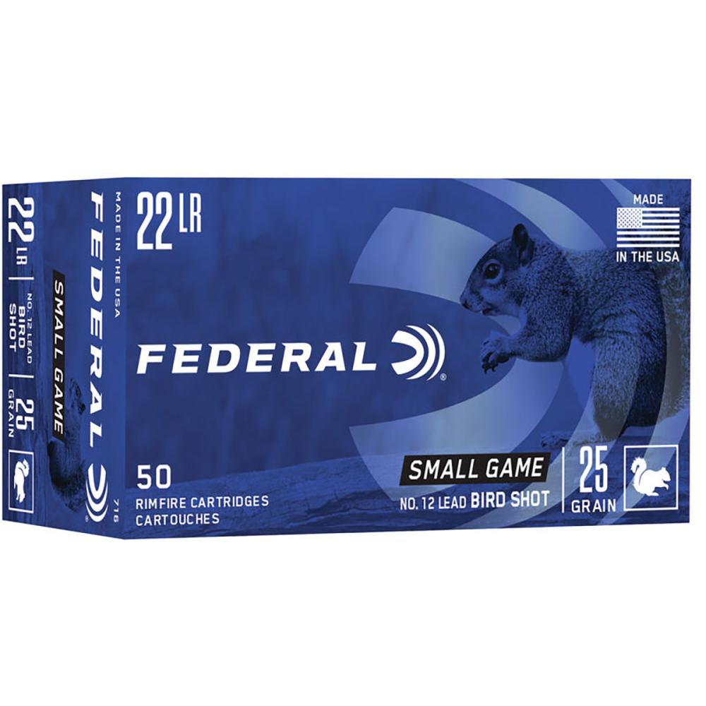 Federal 22 Long Rifle 25gr #12 Shot 50/Box Federal 22 Long Rifle 25gr #12 Shot 50/Box