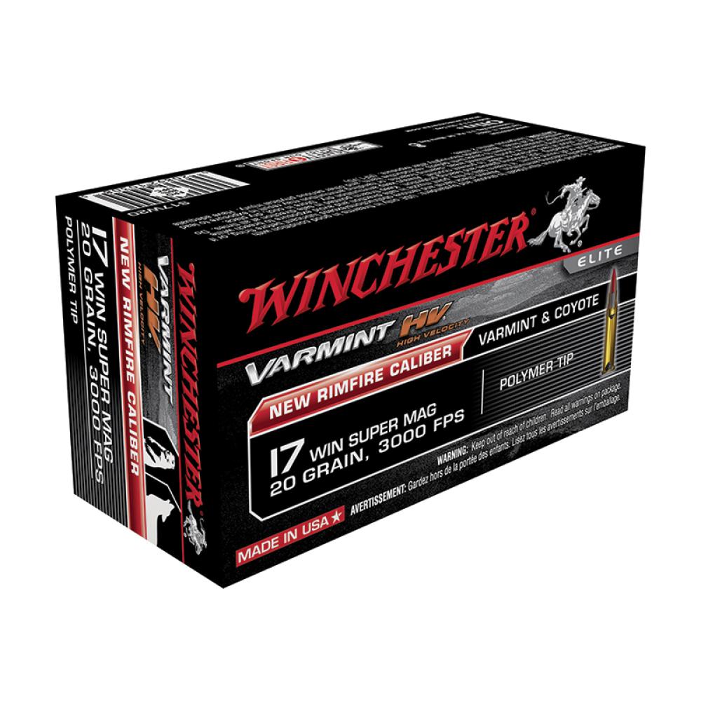 Winchester Ammunition Varmint HV, .17 WSM, 20 Grain, Polymer Tip, 50/Box