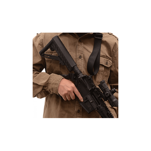 UTG SINGLE POINT BUNGEE SLING WITH QD SLING SWIVEL, BLACK