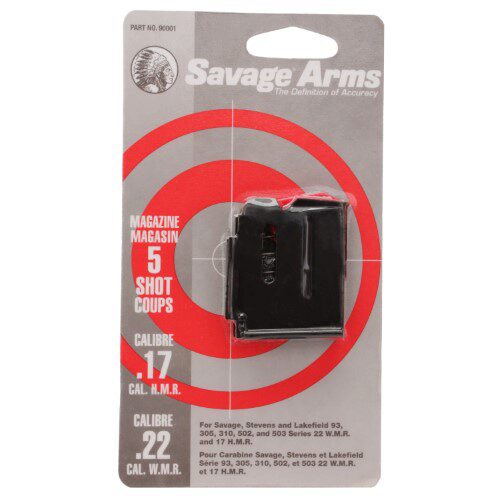 Savage Arms 90001 93 Series  Blued Detachable 5rd 17 HMR or 22 WMR for Savage 93 Series