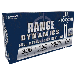 Fiocchi 308A Range Dynamics 308 Win 150 gr Full Metal Jacket