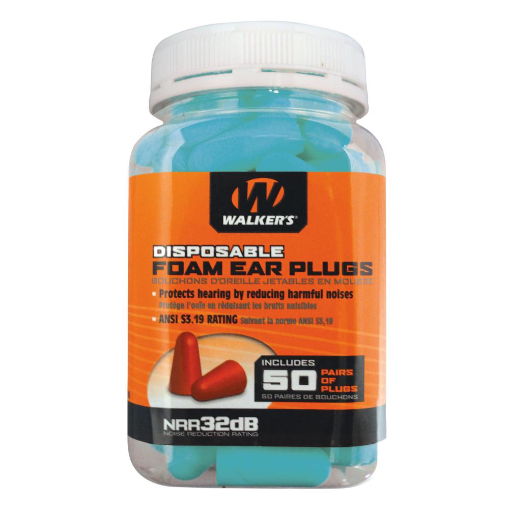 Walker's Foam Ear Plugs Foam 33 dB In The Ear Teal Ad