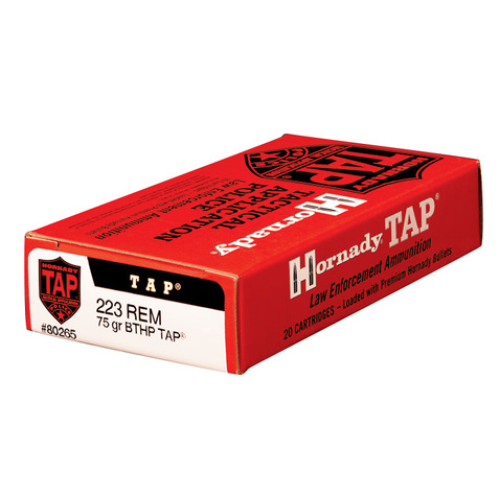 HORNADY TAP PRECISION BTHP AMMUNITION 223 REM  75GR 20RD *LE AGENCY PURCHASE ONLY* *CONTACT FOR DEPARTMENT PRICING*