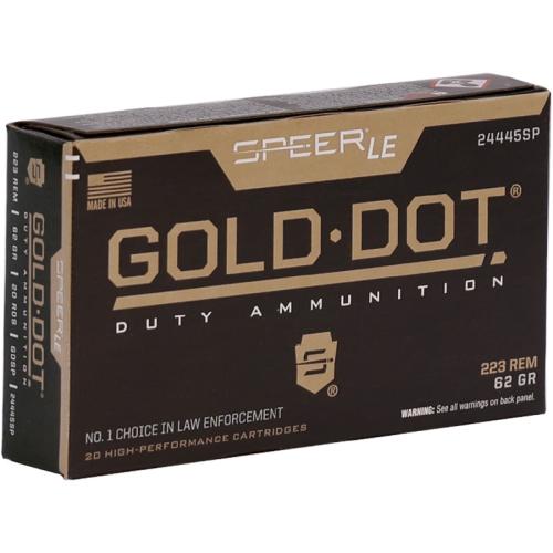 SPEER 223 REM 62 GR GOLD DOT 500RNDS  *LE AGENCY PURCHASE ONLY* *CONTACT FOR DEPARTMENT PRICING*