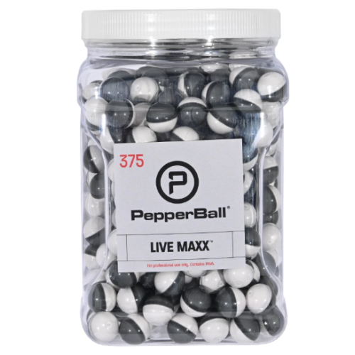 PEPPERBALL LIVE-MAXX PAVA POWDER PROJECTILES - 375 CT. - PACKAGED IN A CLEAR PLASTIC JAR *CONTACT FOR DEPARTMENT PRICING*