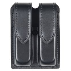 SAFARILAND DOUBLE MAGAZINE POUCH GLOCK 17/22 PLAIN BLACK HIDDEN SNAP
