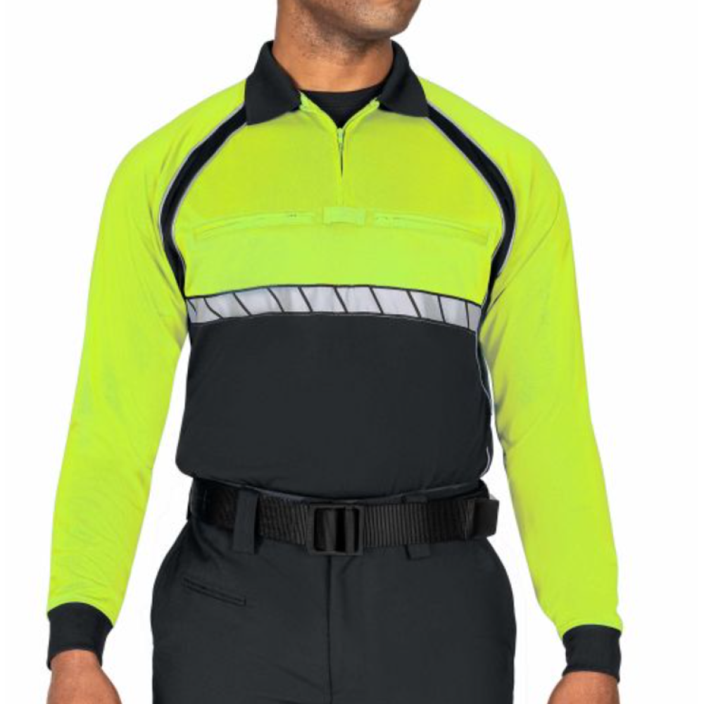 (8143) BLAUER L/S COLORBLOCK PREFORMANCE POLO HI-VIZ SHIRTS