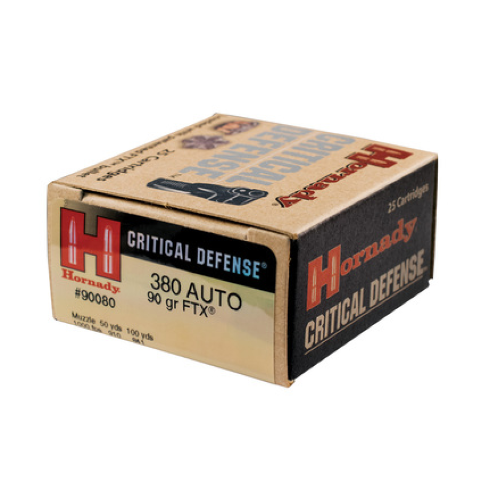 HORNADY CRITICAL DEFENSE AMMUNITION 380 AUTO 90 GR FTX CRITICAL DEFENSE  *LE AGENCY PURCHASE ONLY*  *CONTACT US FOR PRICING*