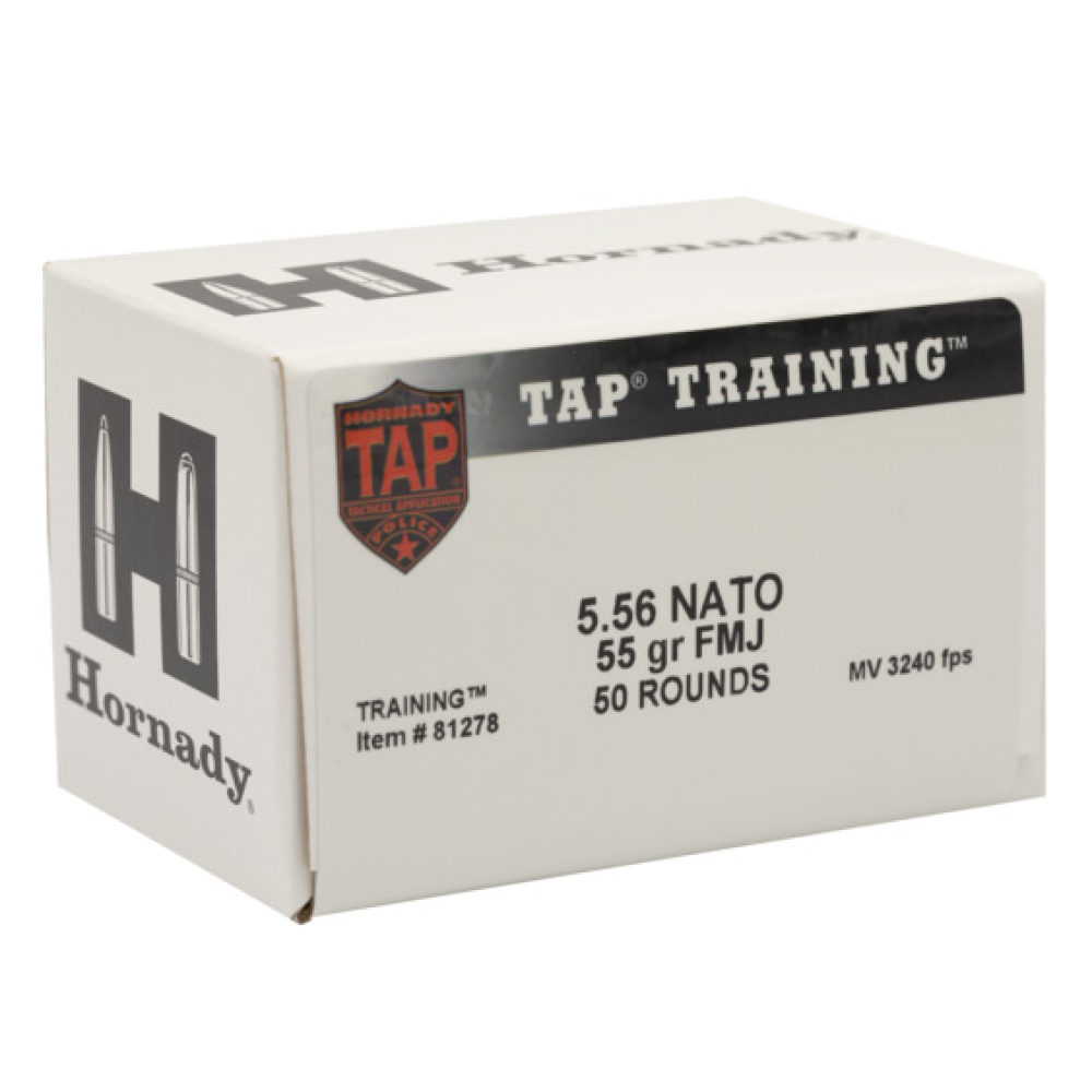 HORNADY TAP TRAINING AMMUNITION 5.56 NATO 55GR FMJ 50RD  *LE AGENCY PURCHASE ONLY* *CONTACT FOR DEPARTMENT PRICING* "