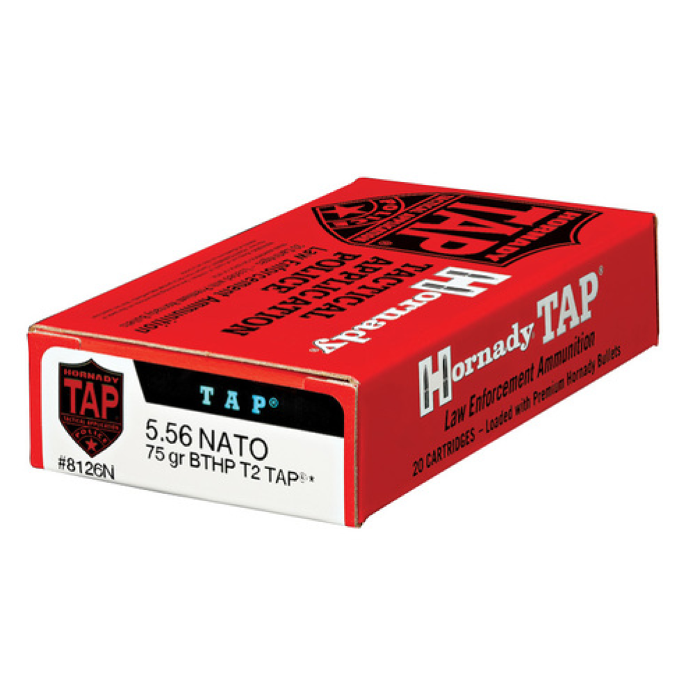 HORNADY TAP PRECISION BTHP AMMUNITION 5.56 NATO  75GR 20RD *LE AGENCY PURCHASE ONLY* *CONTACT FOR DEPARTMENT PRICING*