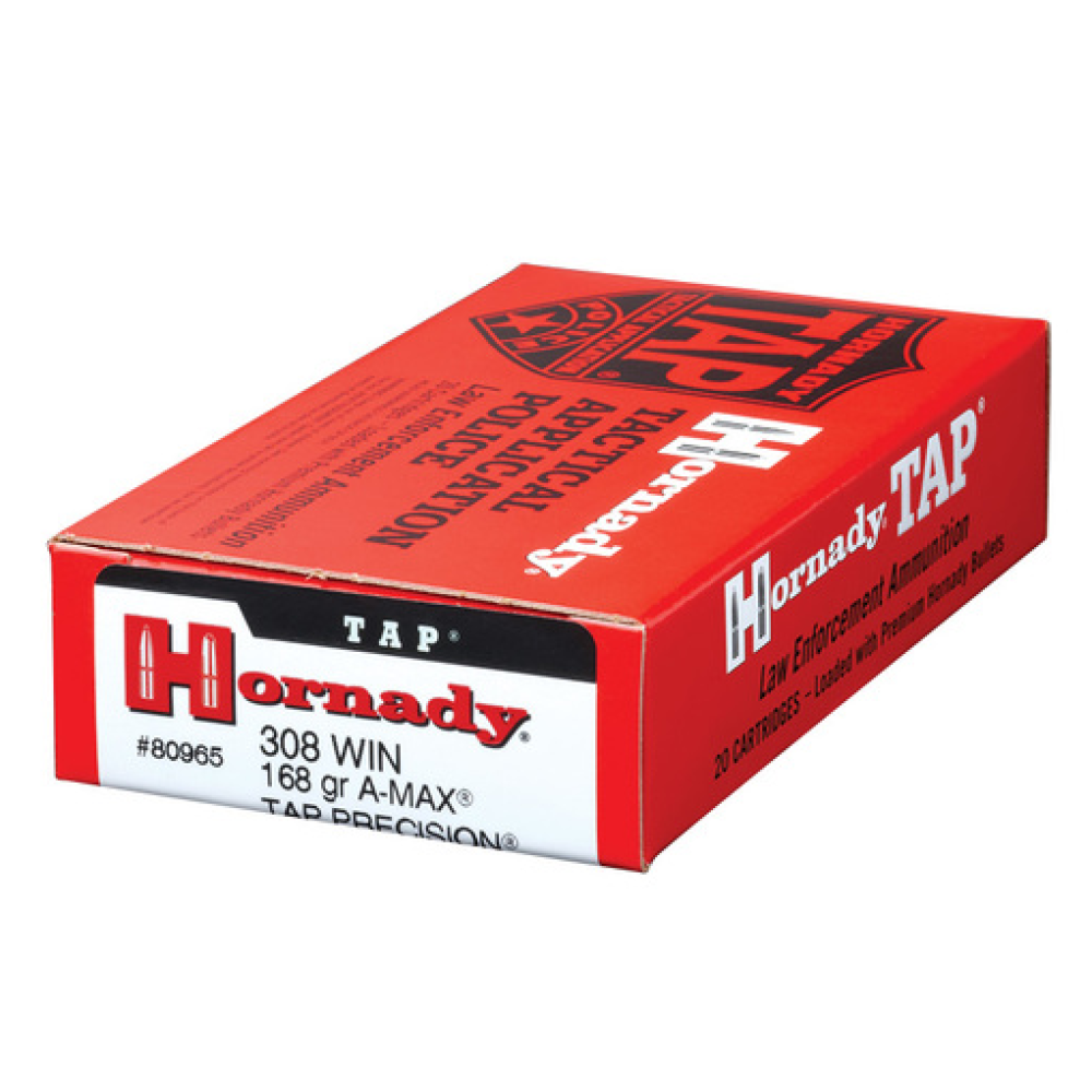 HORNADY TAP PRECISION AMMUNITION 308 WIN  168GR 20RD *LE AGENCY PURCHASE ONLY* *CONTACT FOR DEPARTMENT PRICING*