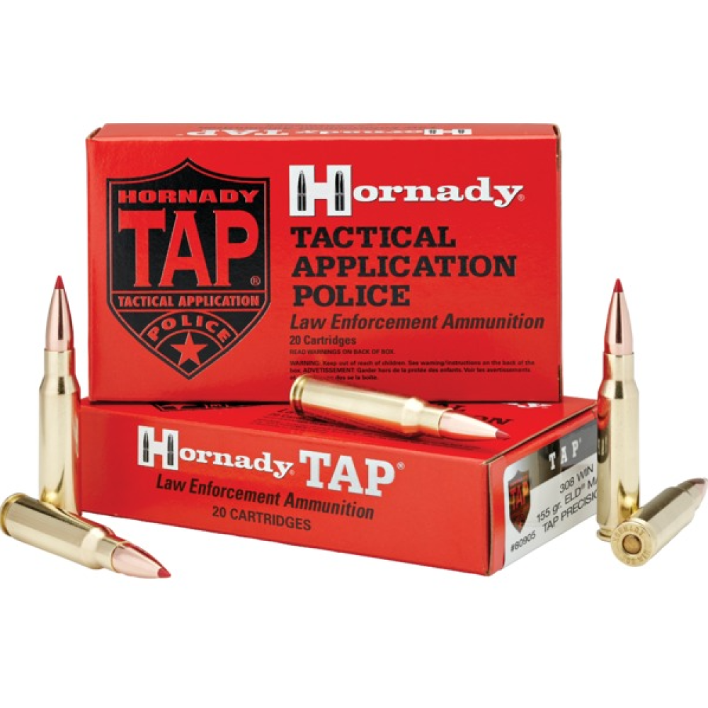HORNADY TAP PRECISION MATCH AMMUNITION 308 WIN 155GR 20RD *LE AGENCY PURCHASE ONLY* *CONTACT FOR DEPARTMENT PRICING*
